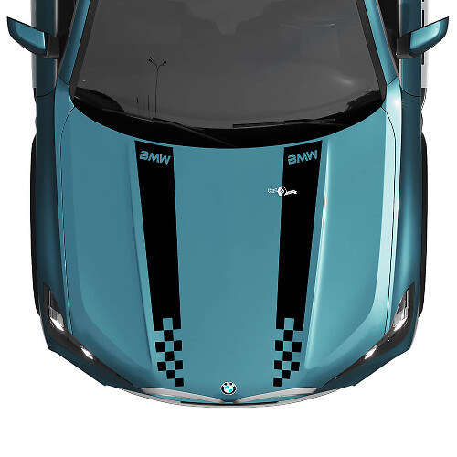 Autocollant à bandes damier capot BMW X5 G05 - Vinyle M Performance