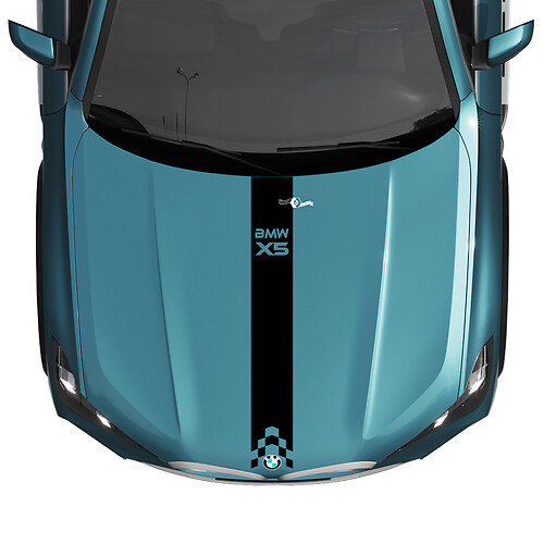 Autocollant à rayures pour capot BMW X5 G05 - Vinyle M Performance 3
