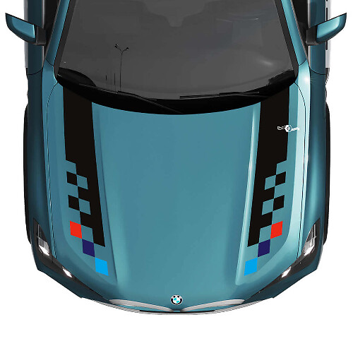 Autocollant à rayures damier capot BMW X5 G05 - Vinyle M Performance 2