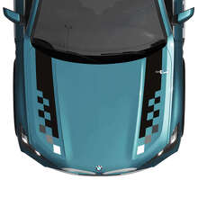 Autocollant en vinyle à rayures damier M Performance pour capot BMW X5 G05_3