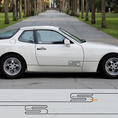 Kit de toit de capot à trois bandes Porsche 944 Turbo - Graphiques de décalcomanie en vinyle personnalisés
