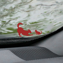 Chat et chien amis pare-brise Easter Egg Corner Decal - Custom Vinyl Graphic
 2