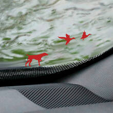 Autocollants vinyles coin pare-brise Chien de chasse et canards œuf de Pâques_2