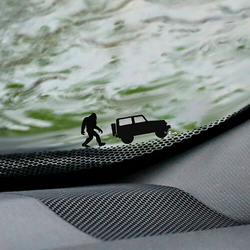 Ensemble d'autocollants vinyle angle œuf de Pâques pare-brise Yeti Bigfoot pour Jeep Wrangler