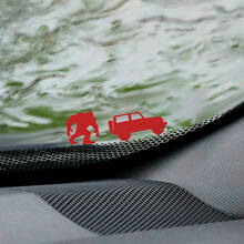 Crouching Yeti And Off Road Vehicle Easter Egg Pair — Autocollant vinyle (pare-brise) pour Jeep Wrangler_2