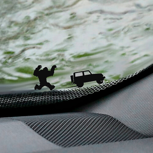 Yeti Bigfoot Jeep Wrangler Pare-brise Easter Egg Corner Decal - Graphique en vinyle personnalisé 3
