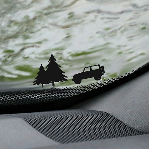 Arbres Jeep Wrangler Pare-brise Easter Egg Corner Decal - Graphique vinyle personnalisé
