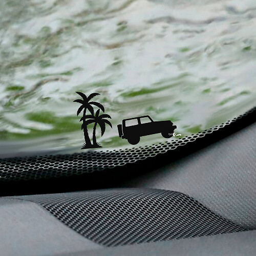 Palm's Jeep Wrangler Pare-brise Easter Egg Corner Decal - Graphique en vinyle personnalisé
