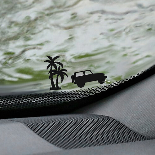 Palm's Jeep Wrangler Pare-brise Easter Egg Corner Decal - Graphique en vinyle personnalisé
