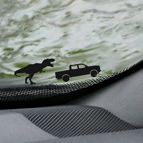 T-Rex Toyota Tacoma Pare-brise Easter Egg Corner Decal - Graphique en vinyle personnalisé
 1