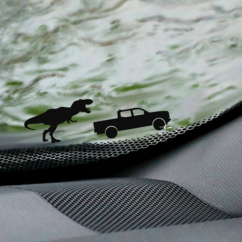 T-Rex Toyota Tacoma Pare-brise Easter Egg Corner Decal - Graphique en vinyle personnalisé
