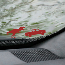 T-Rex Toyota Tacoma Pare-brise Easter Egg Corner Decal - Graphique en vinyle personnalisé
 2