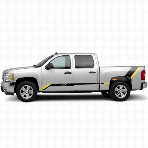 Bandes en vinyle Accent montantes pour porte et couchette pour Chevrolet Silverado 1500 GMT900 2007-2013