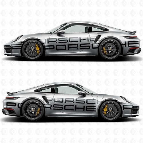 Autocollant latéral avec logo latéral Porsche 911 Carrera Cup Race
