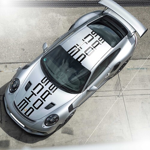 Autocollant latéral avec logo de capot et de toit de course Porsche 911 Carrera Cup
