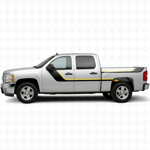 Bandes vinyle supérieures accentuées pour porte et flanc de caisse pour Chevrolet Silverado 1500 GMT900 2007-2013_1