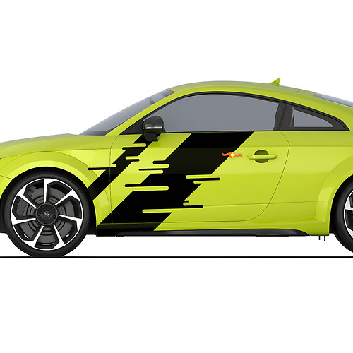 Audi TT Hash Racing Stripe Bandes de porte latérale Autocollants avec logo

