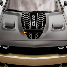 Autocollant en vinyle personnalisé style nid d'abeille pour capot Dodge Challenger ou Charger_2