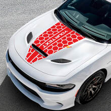 Autocollant en vinyle personnalisé style nid d'abeille pour capot Dodge Challenger ou Charger_3