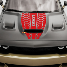 Autocollant en vinyle personnalisé à rayures style nid d'abeille pour capot de Dodge Challenger ou Charger_4