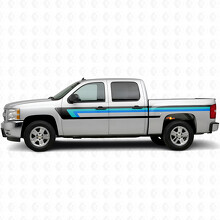 Bandes en vinyle rétro supérieures de ligne de ceinture pour porte et flanc de benne pour Chevrolet Silverado 1500 GMT900 2007-2013_2