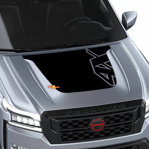 Autocollant Vinyle Décalque Capot 4X Graphique Camouflage Tout-Terrain Noir Pour Nissan Frontier Pro-4x