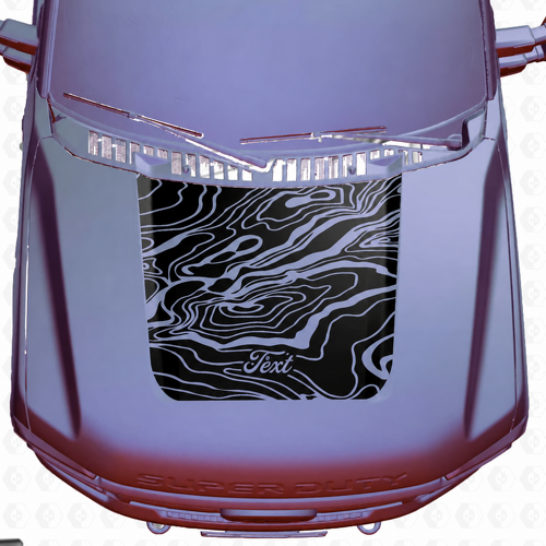 Autocollant Vinyle Topographique pour Capot, Panneau de Capot pour Ford F-250
