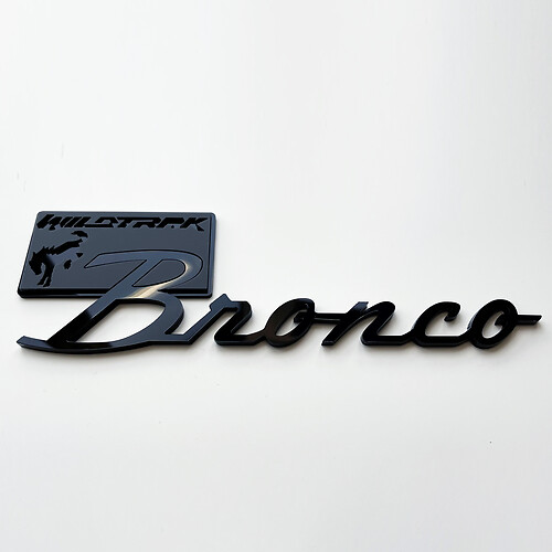 Bronco Wildtrak Fender Badges Emblème de hayon Badge 3D Noir vs Gris
