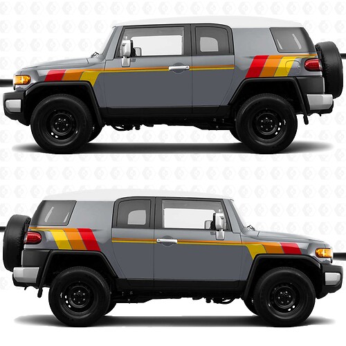 Autocollants latéraux à rayures rétro Heritage Vintage, graphiques adaptés à Toyota FJ Cruiser
