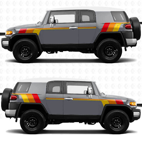 Autocollants latéraux à rayures rétro Heritage Vintage, graphiques adaptés à Toyota FJ Cruiser
