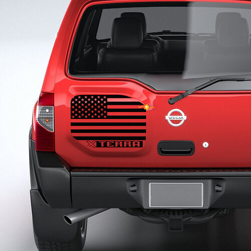 Autocollants en vinyle pour Nissan Xterra, drapeau américain arrière Grunge en détresse

