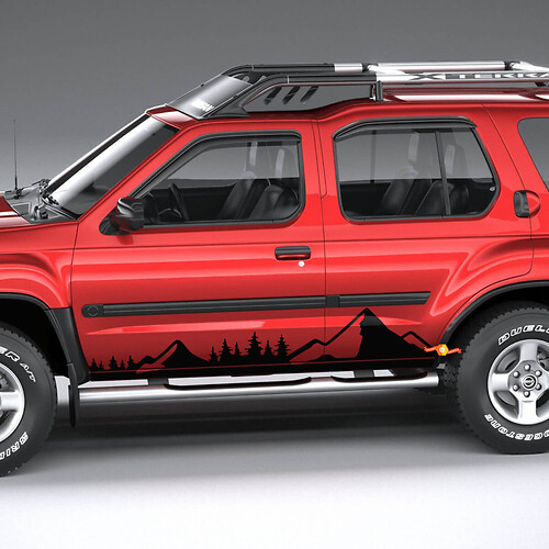 Side Mountains Nissan Xterra Graphics Autocollants en vinyle Décalcomanies 1
