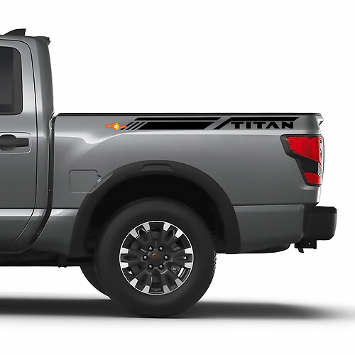 Bandes latérales de lit Nissan Titan Pro4x, autocollants en vinyle, autocollants graphiques
