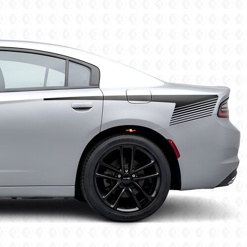 Autocollant en vinyle à rayures stroboscopiques style hockey pour flanc de lit Dodge Charger 2015-2026