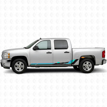 Bandes adhésives vinyle rétro vague montagne pour portes et bas de caisse Chevrolet Silverado 1500 GMT900 2007-2013_2