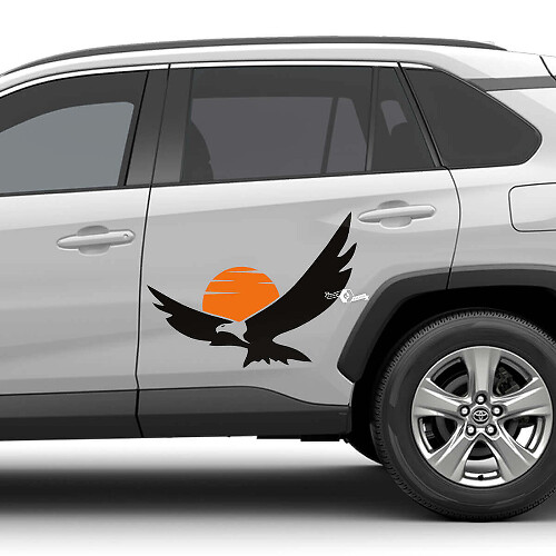 Kit d'autocollants vinyle « Eagle Sunset » pour porte latérale Toyota RAV4