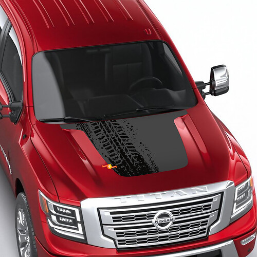 Nissan Frontier 4X Pro-4x Pneus Pistes Capot Autocollant Vinyle Blackout Graphique Autocollants Autocollant
