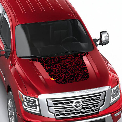 Autocollant vinyle de capot carte topographique pour Nissan Frontier Pro-4X