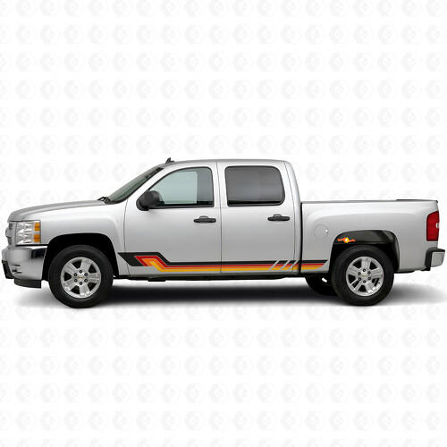 Bandes vinyles rétro parallèles pour porte et panneau bas pour Chevrolet Silverado 1500 GMT900 2007-2013