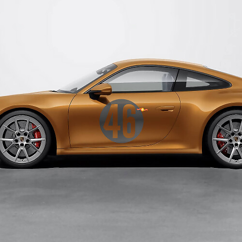 Autocollant Vinyle Style Centenaire 46 Le Mans pour Porsche 992 911 Carrera 4 GTS