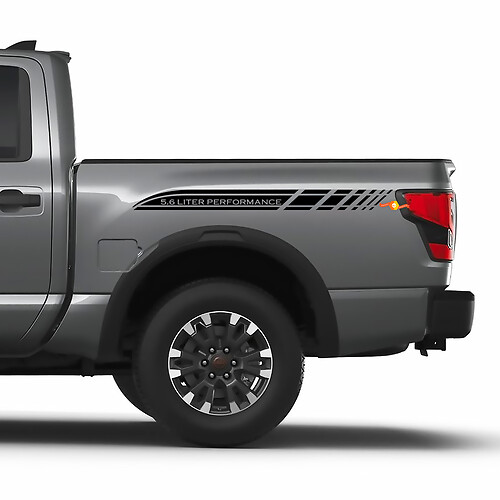 Nissan Titan 5,6 L Performance Bed Side Stripes Autocollants en vinyle Décalcomanies graphiques
