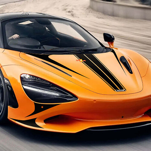 Ensemble d'autocollants vinyle bandes de capot racing pour McLaren 750S