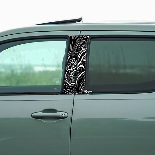 Autocollant de décalcomanie de voiture de style de carte topographique pour portes de pilier
