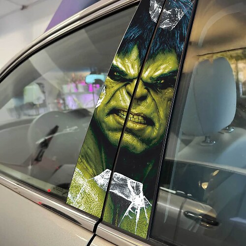 Kit d'autocollants vinyles pour montant de porte style Hulk