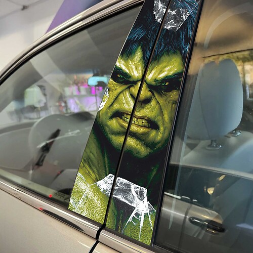 Autocollant en vinyle pour portes de pilier de style Hulk
