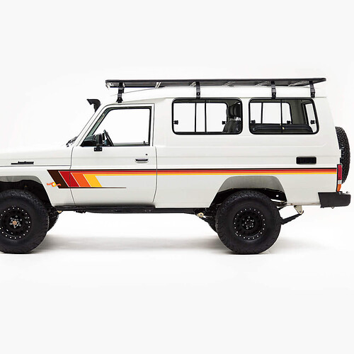 Kit de décalcomanie des rayures classiques rétro pour Toyota Land Cruiser J75 Series
