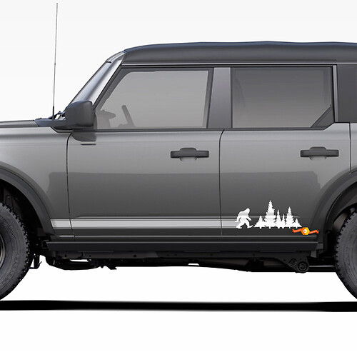 Paire d’autocollants latéraux Bigfoot Yeti Rocker Panel pour Ford Bronco
