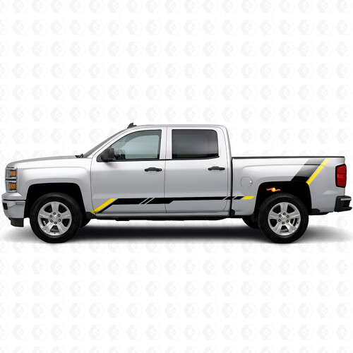 Bandes en vinyle Accent en relief pour porte et panneau latéral pour Chevrolet Silverado 1500 K2XX 2014-2019