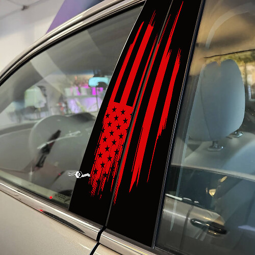 Ensemble d'autocollants vinyles pour montant de porte avec drapeau américain usé