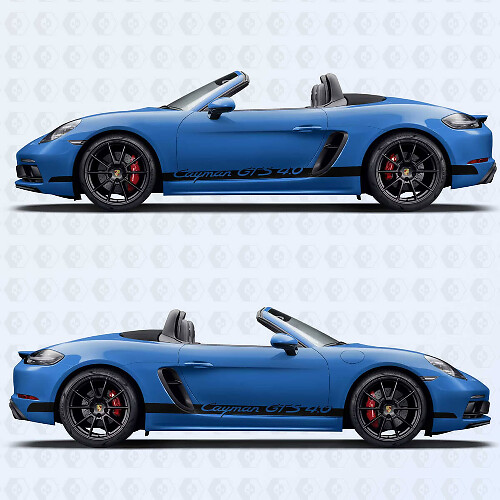 Kit d'autocollants vinyle bandes latérales Cayman GTS 4.0 pour Porsche